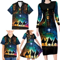 Feliz Dia De Reyes Three Kings Day Family Matching Long Sleeve Bodycon Dress and Hawaiian Shirt Happy Epiphany Day