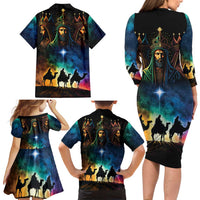 Feliz Dia De Reyes Three Kings Day Family Matching Long Sleeve Bodycon Dress and Hawaiian Shirt Happy Epiphany Day
