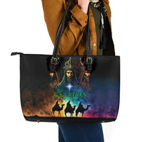 Feliz Dia De Reyes Three Kings Day Leather Tote Bag Happy Epiphany Day