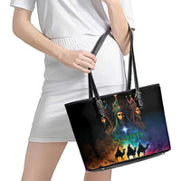 Feliz Dia De Reyes Three Kings Day Leather Tote Bag Happy Epiphany Day