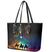 Feliz Dia De Reyes Three Kings Day Leather Tote Bag Happy Epiphany Day