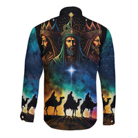 Feliz Dia De Reyes Three Kings Day Long Sleeve Button Shirt Happy Epiphany Day