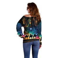 Feliz Dia De Reyes Three Kings Day Off Shoulder Sweater Happy Epiphany Day - Wonder Print Shop