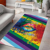 Beautiful Rainbow Lips Kiss Area Rug LGBTQ Same Love Same Rights
