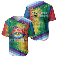 Beautiful Rainbow Lips Kiss Baseball Jersey LGBTQ Same Love Same Rights