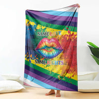Beautiful Rainbow Lips Kiss Blanket LGBTQ Same Love Same Rights