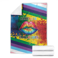 Beautiful Rainbow Lips Kiss Blanket LGBTQ Same Love Same Rights
