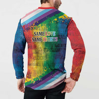 Beautiful Rainbow Lips Kiss Button Sweatshirt LGBTQ Same Love Same Rights