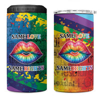 Beautiful Rainbow Lips Kiss 4 in 1 Can Cooler Tumbler LGBTQ Same Love Same Rights