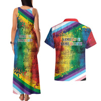 Beautiful Rainbow Lips Kiss Couples Matching Tank Maxi Dress and Hawaiian Shirt LGBTQ Same Love Same Rights