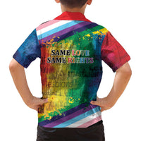 Beautiful Rainbow Lips Kiss Family Matching Long Sleeve Bodycon Dress and Hawaiian Shirt LGBTQ Same Love Same Rights