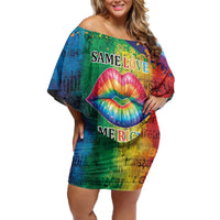 Beautiful Rainbow Lips Kiss Family Matching Off Shoulder Short Dress and Hawaiian Shirt LGBTQ Same Love Same Rights LT9 - Wonder Print Shop