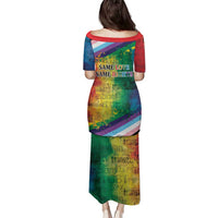 Beautiful Rainbow Lips Kiss Family Matching Puletasi and Hawaiian Shirt LGBTQ Same Love Same Rights