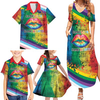 Beautiful Rainbow Lips Kiss Family Matching Summer Maxi Dress and Hawaiian Shirt LGBTQ Same Love Same Rights - Wonder Print Shop
