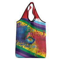 Beautiful Rainbow Lips Kiss Grocery Bag LGBTQ Same Love Same Rights