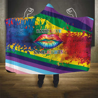 Beautiful Rainbow Lips Kiss Hooded Blanket LGBTQ Same Love Same Rights - Wonder Print Shop