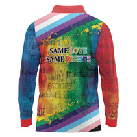 Beautiful Rainbow Lips Kiss Long Sleeve Polo Shirt LGBTQ Same Love Same Rights - Wonder Print Shop
