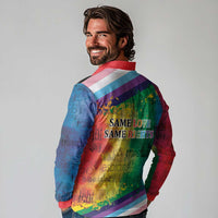 Beautiful Rainbow Lips Kiss Long Sleeve Polo Shirt LGBTQ Same Love Same Rights - Wonder Print Shop