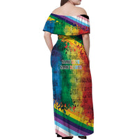 Beautiful Rainbow Lips Kiss Off Shoulder Maxi Dress LGBTQ Same Love Same Rights - Wonder Print Shop