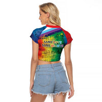 Beautiful Rainbow Lips Kiss Raglan Cropped T Shirt LGBTQ Same Love Same Rights - Wonder Print Shop