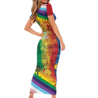 Beautiful Rainbow Lips Kiss Short Sleeve Bodycon Dress LGBTQ Same Love Same Rights - Wonder Print Shop