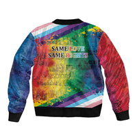 Beautiful Rainbow Lips Kiss Sleeve Zip Bomber Jacket LGBTQ Same Love Same Rights - Wonder Print Shop