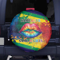 Beautiful Rainbow Lips Kiss Spare Tire Cover LGBTQ Same Love Same Rights - Wonder Print Shop
