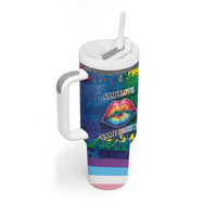Beautiful Rainbow Lips Kiss Tumbler With Handle LGBTQ Same Love Same Rights - Wonder Print Shop