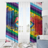 Beautiful Rainbow Lips Kiss Window Curtain LGBTQ Same Love Same Rights - Wonder Print Shop