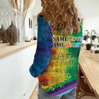 Beautiful Rainbow Lips Kiss Women Casual Shirt LGBTQ Same Love Same Rights - Wonder Print Shop