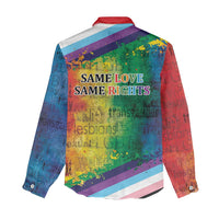 Beautiful Rainbow Lips Kiss Women Casual Shirt LGBTQ Same Love Same Rights - Wonder Print Shop