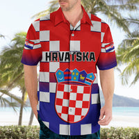 Croatia Hawaiian Shirt Hrvatska Checkerboard Gradient Style - Wonder Print Shop