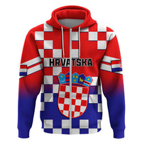 Croatia Hoodie Hrvatska Checkerboard Gradient Style - Wonder Print Shop