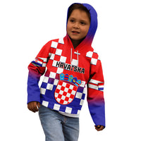 Croatia Kid Hoodie Hrvatska Checkerboard Gradient Style - Wonder Print Shop