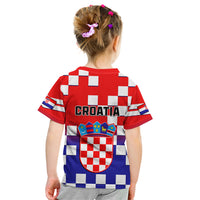 Croatia Kid T Shirt Hrvatska Checkerboard Gradient Style - Wonder Print Shop
