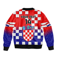 Personalised Croatia Bomber Jacket Hrvatska Checkerboard Gradient Style - Wonder Print Shop