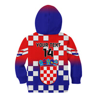Personalised Croatia Kid Hoodie Hrvatska Checkerboard Gradient Style - Wonder Print Shop