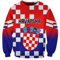 Personalised Croatia Sweatshirt Hrvatska Checkerboard Gradient Style - Wonder Print Shop