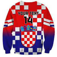 Personalised Croatia Sweatshirt Hrvatska Checkerboard Gradient Style - Wonder Print Shop