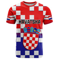 Personalised Croatia T Shirt Hrvatska Checkerboard Gradient Style - Wonder Print Shop