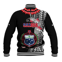 Polynesian Pride Samoa Baseball Jacket Ula Fala Mix Samoan Tribal Black Version - Wonder Print Shop