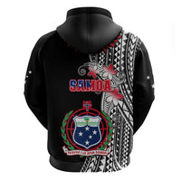 Polynesian Pride Samoa Hoodie Ula Fala Mix Samoan Tribal Black Version - Wonder Print Shop