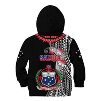 Polynesian Pride Samoa Kid Hoodie Ula Fala Mix Samoan Tribal Black Version - Wonder Print Shop