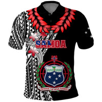 Polynesian Pride Samoa Polo Shirt Ula Fala Mix Samoan Tribal Black Version - Wonder Print Shop