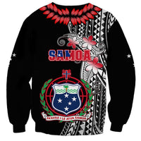 Polynesian Pride Samoa Sweatshirt Ula Fala Mix Samoan Tribal Black Version - Wonder Print Shop