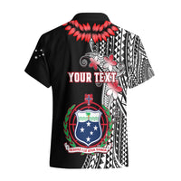 Personalised Samoa Hawaiian Shirt Ula Fala Mix Samoan Tribal Black Version - Wonder Print Shop
