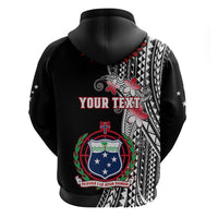Personalised Samoa Hoodie Ula Fala Mix Samoan Tribal Black Version - Wonder Print Shop