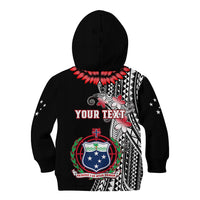 Personalised Samoa Kid Hoodie Ula Fala Mix Samoan Tribal Black Version - Wonder Print Shop