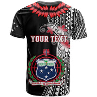 Personalised Samoa T Shirt Ula Fala Mix Samoan Tribal Black Version - Wonder Print Shop