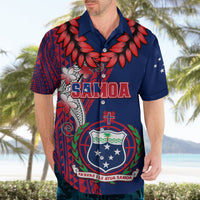 Polynesian Pride Samoa Hawaiian Shirt Ula Fala Mix Samoan Tribal Blue Version - Wonder Print Shop